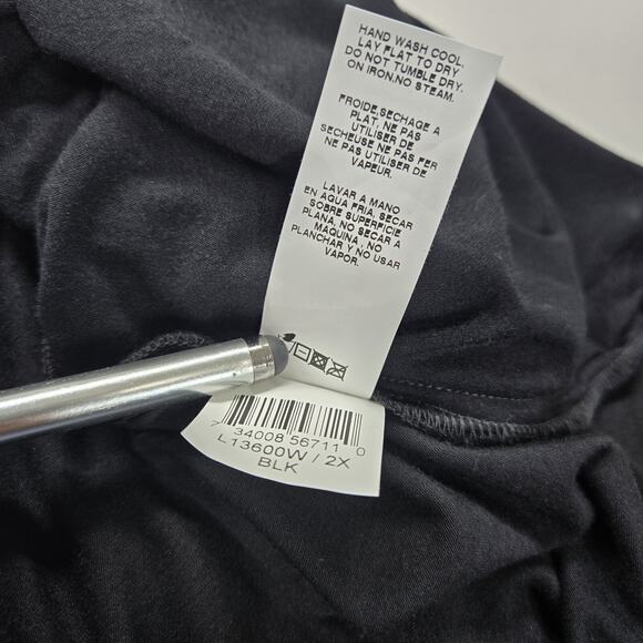 Karen Kane Swing Midi Dress 2X Black Knit Lace Yoke Long Sleeve Whimsigoth Boho - Picture 11 of 15